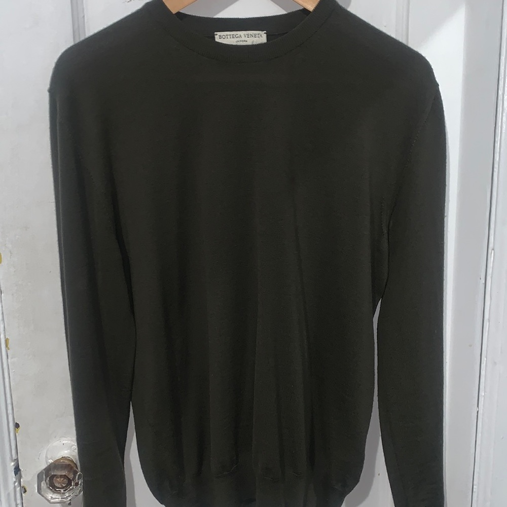 Bottega veneta Men’s wool crew sweater dark green
